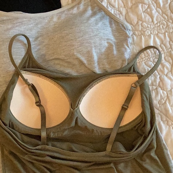 Women's Tank Tops with Built-in Bra (3 pc: blk, gray, olive) Small - Picture 7 of 8